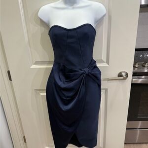 Elegant Navy Strapless Dress